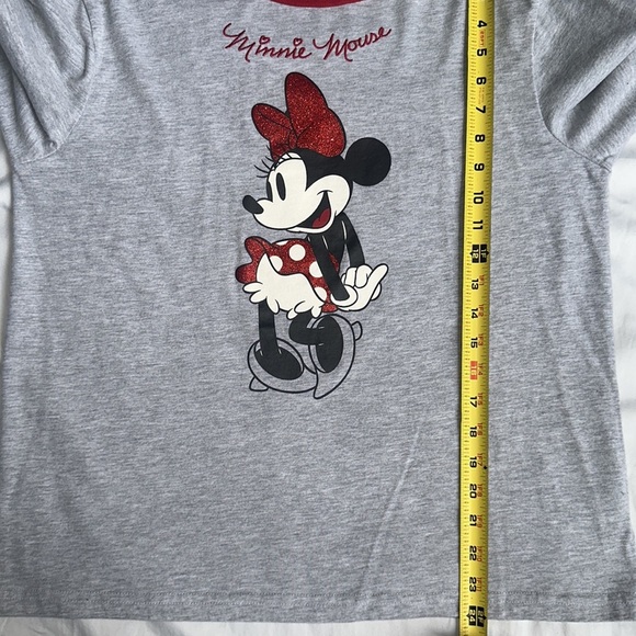Disney Minnie Mouse Gray and Red Long Sleeve Tee - Picture 4 of 6